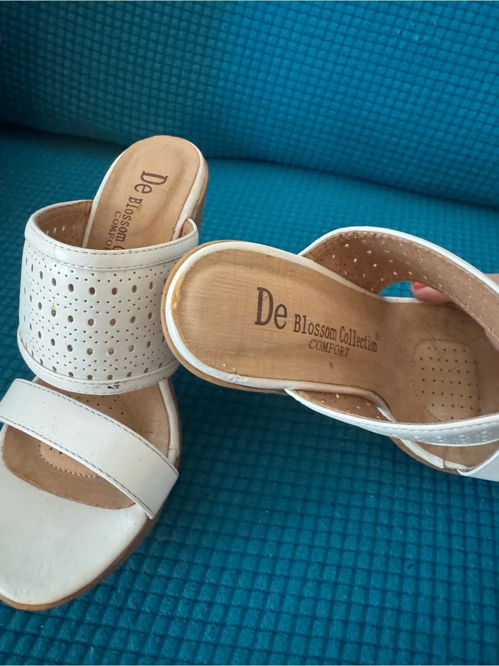De Blossom White Platform Wedge Sandals Y2K Cutout Heels. Never worn